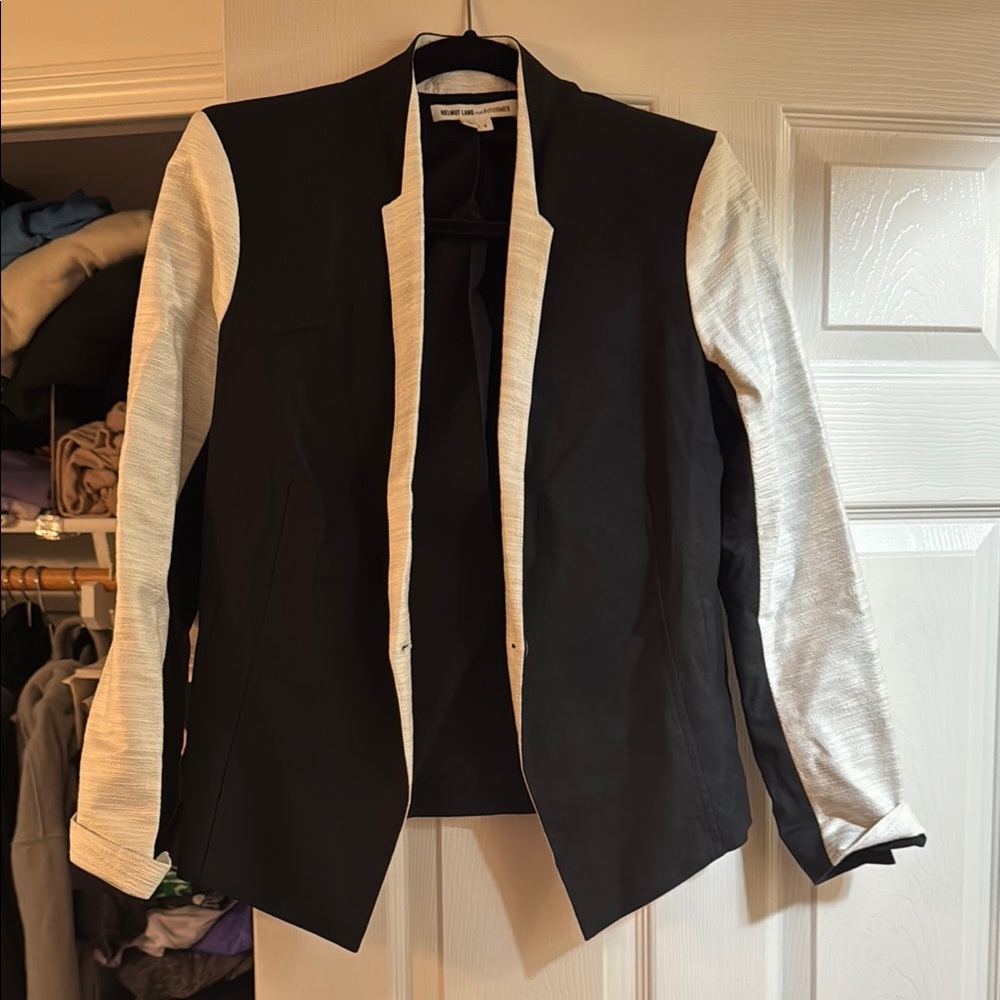 Helmut Lang Black and White Structured Blazer